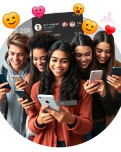 Usuários interagindo com anúncios no Instagram