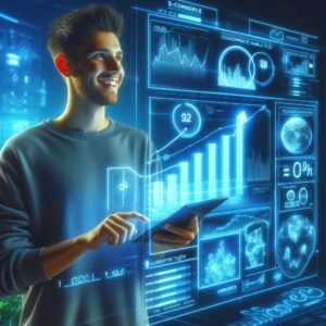 Empreendedor analisando o crescimento de sua loja virtual