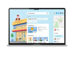 Tela do Google Meu Negócio com informações de um perfil otimizado e detalhes visíveis.