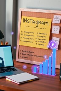 Estratégia de hashtags para aumentar o alcance no Instagram.