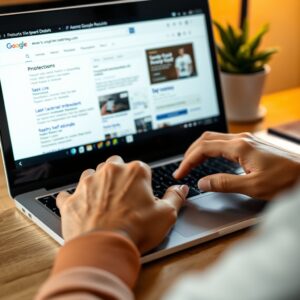 Cliente pesquisando um produto no Google antes da compra.