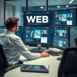 Representação gráfica da criação de conteúdo digital para marketing.