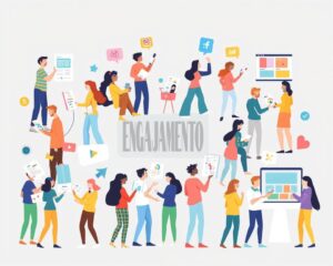 Público engajado interagindo com elementos de branding de forma criativa.