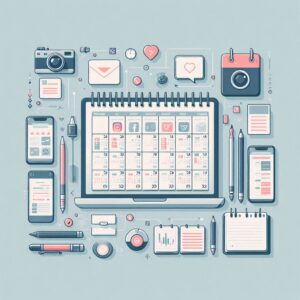 Planejamento de postagens para o Instagram em um calendário digital.
