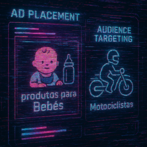 Representação gráfica de anúncios sendo mostrados para um público errado.