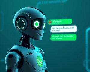 Exemplo de chatbot automatizando atendimento via WhatsApp Business.