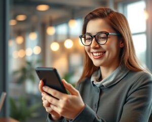 Cliente satisfeito após interagir com atendimento eficiente no WhatsApp Business.