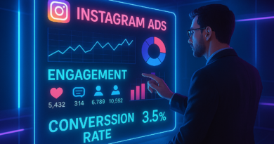 Profissional analisando dados de anúncios no Instagram.