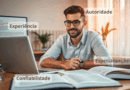 Ambiente digital simbolizando a criação de conteúdo confiável com base em E-E-A-T