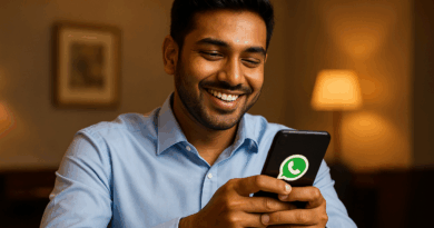 Empresário utilizando WhatsApp Business para gerenciar leads e automatizar atendimento.